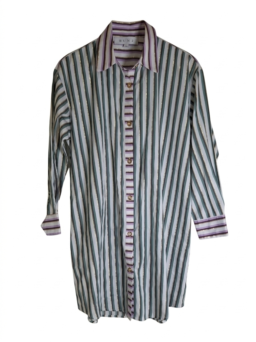 BURU Midi Boyfriend Stripe Button Down Shirt Dress Size Small